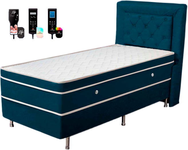 [id: 05] Solteiro  SUEDE AZUL